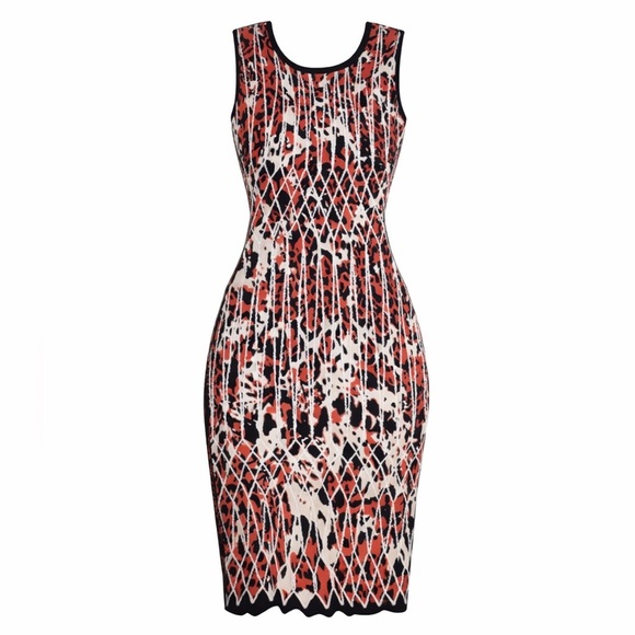 Herve Leger Dresses & Skirts - Herve Leger vintage dress Sleeveless Scoop Neck Midi size small leopard print